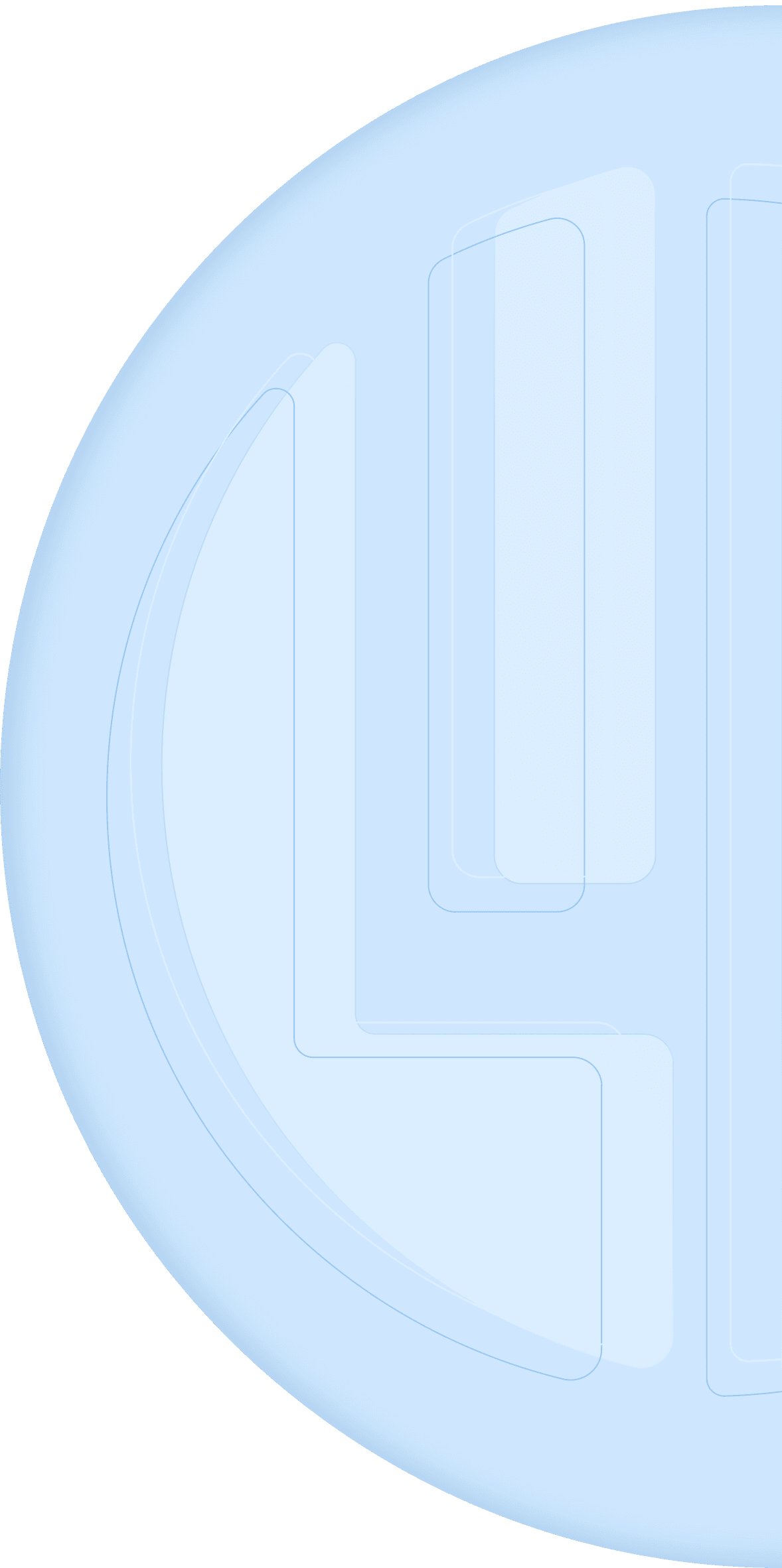 Circle logo cut in half